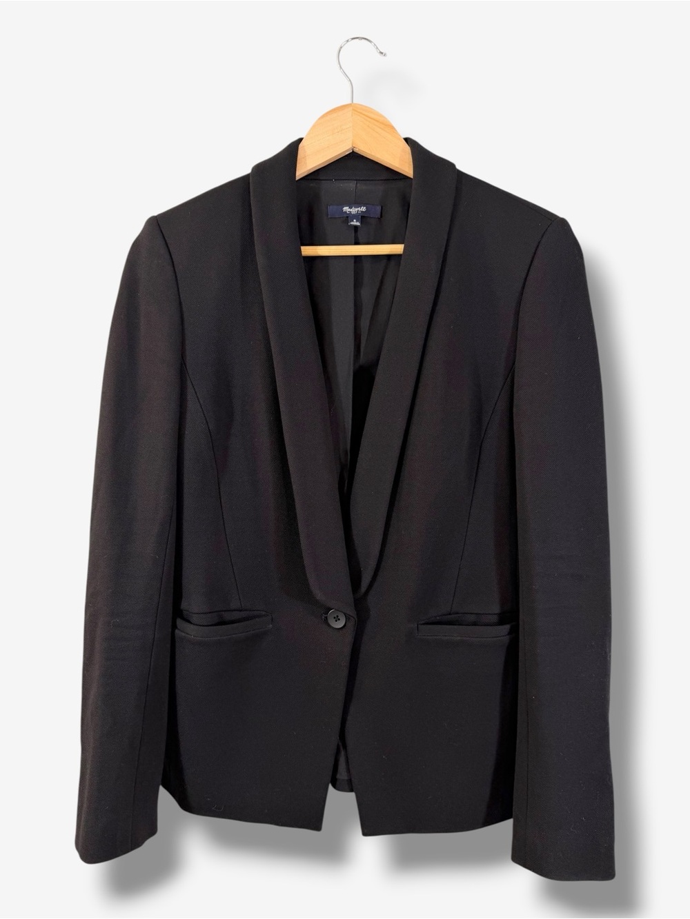 Madewell Black Shawl Collar Tuxedo Blazer Single Button Tailored Jacket Size 6